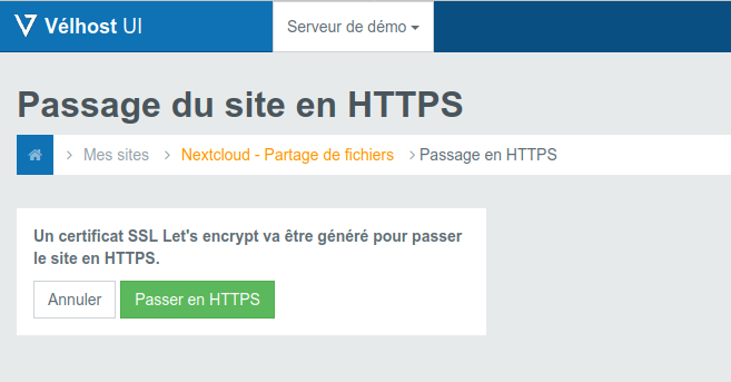 Passage du site Internet en HTTPS