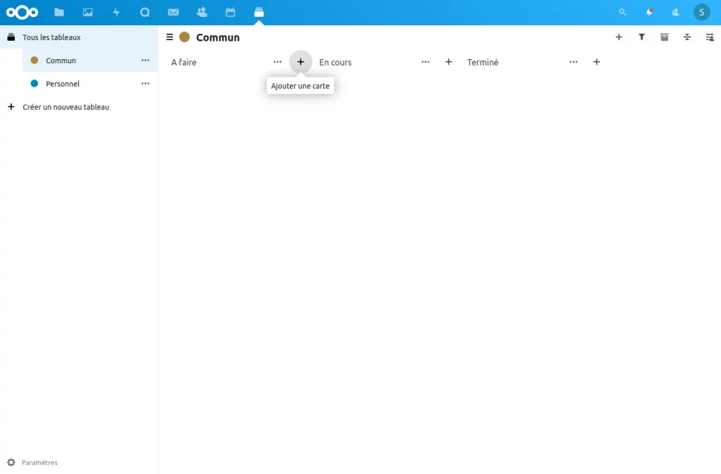Ajout d'une carte Kanban